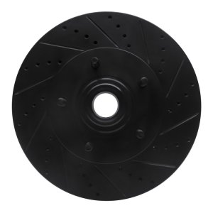 Ford E-150 Brake Rotor (1) - Front Right - R1 Concepts - Drilled & Slotted - Black - `04-`06